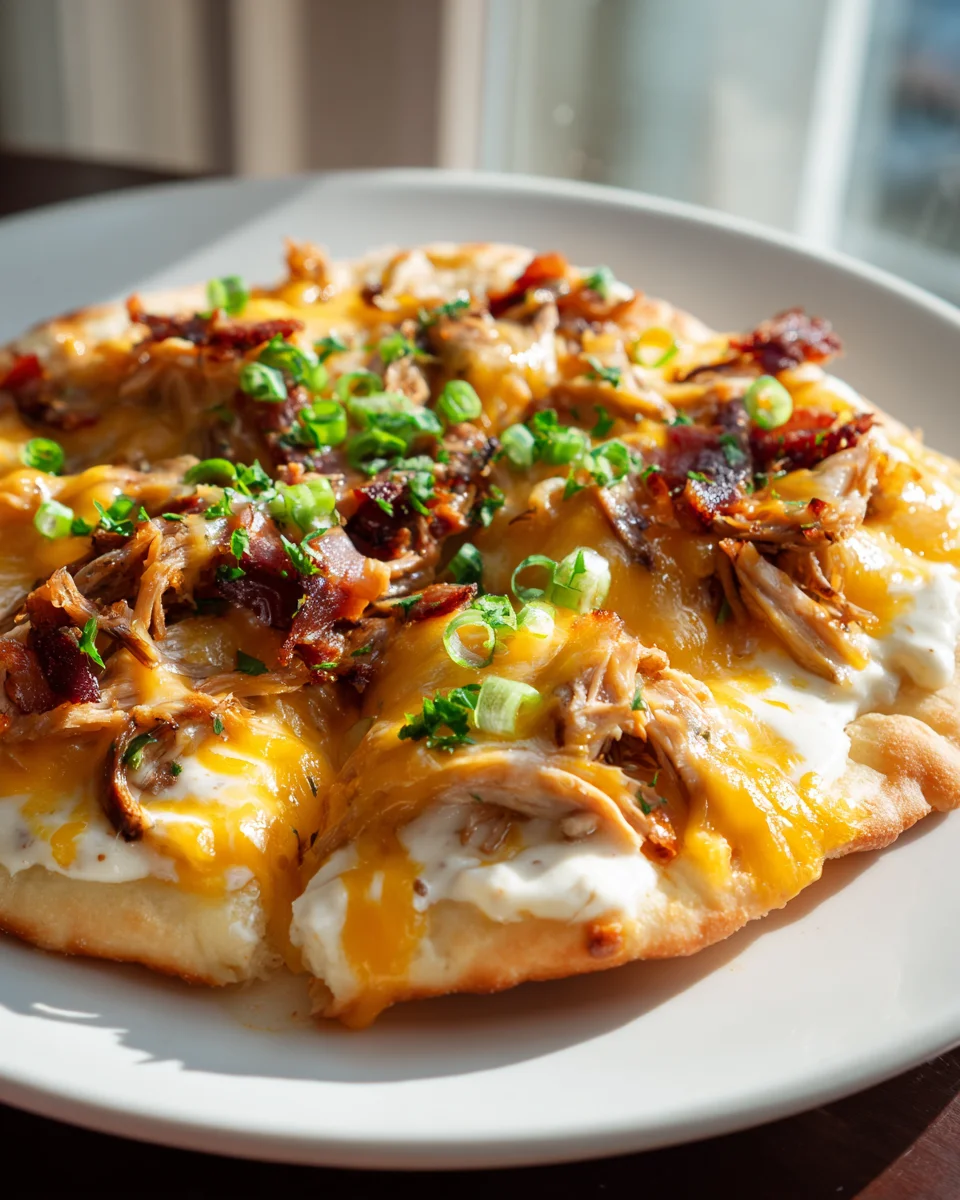 Savory Chicken Beef Bacon Ranch Flatbread Melt Recipe