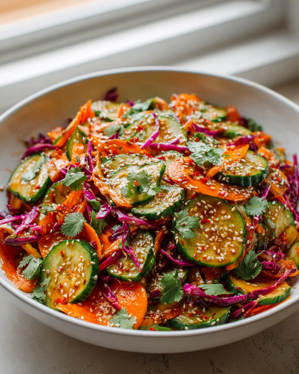 Crisp Asian Cucumber Slaw Delight