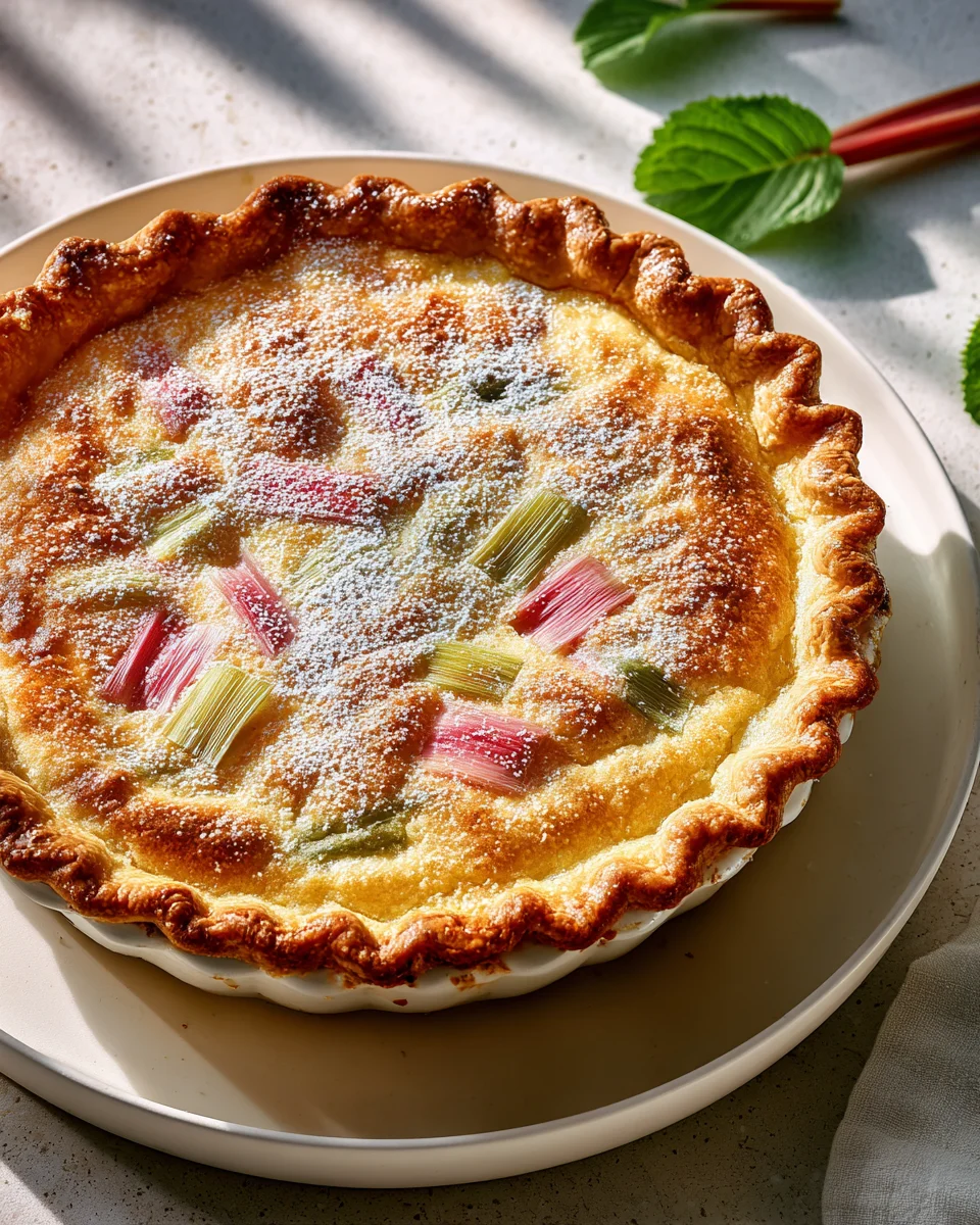 Heavenly Rhubarb Custard Pie Delight