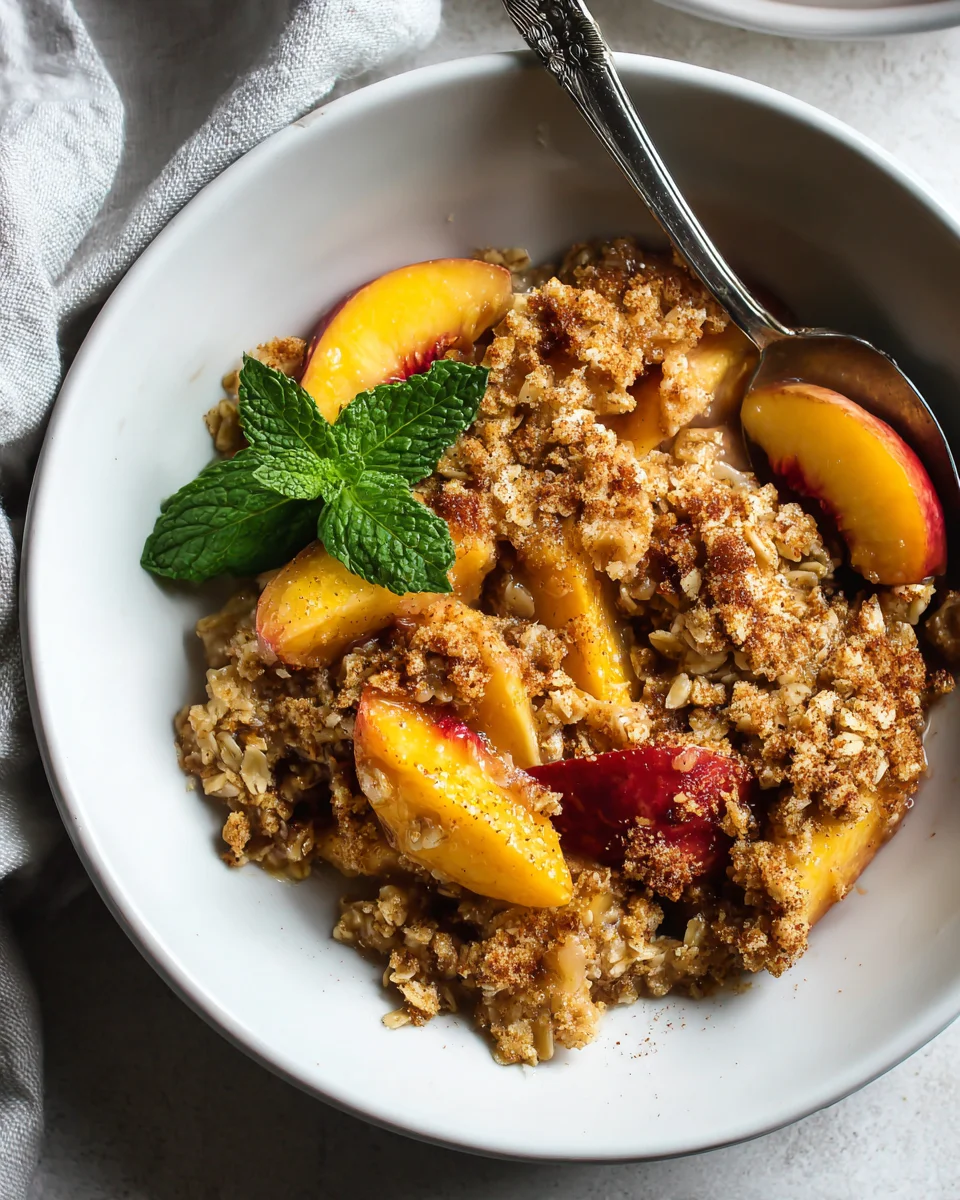 Cinnamon-Sugar Peach Crisp Delight