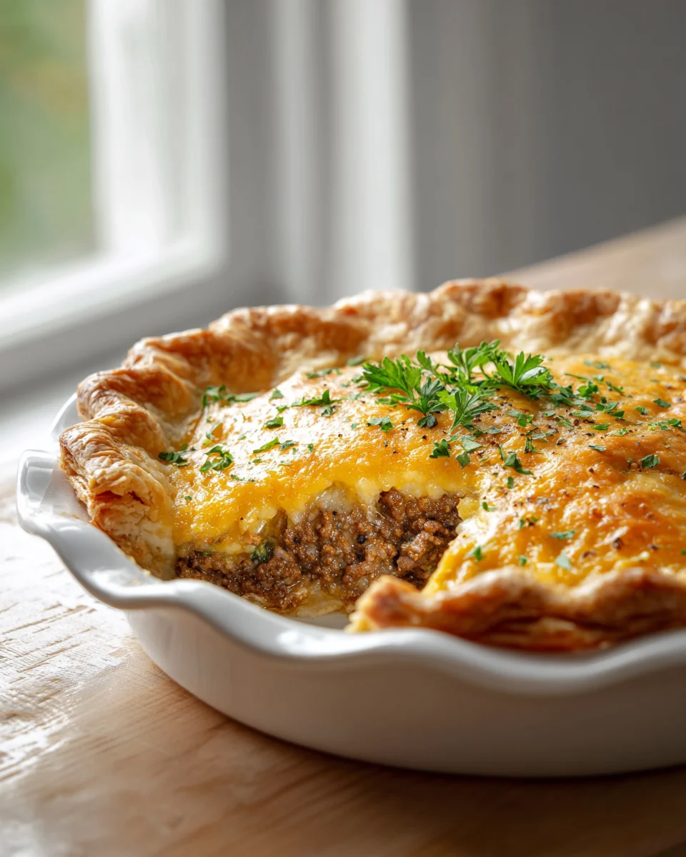 Heavenly Savory Cheeseburger Pie Delight