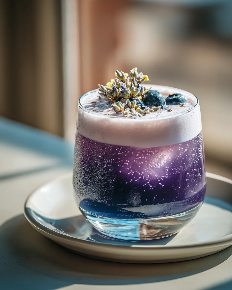 Blueberry Lavender Sparkler with Lemon Whip