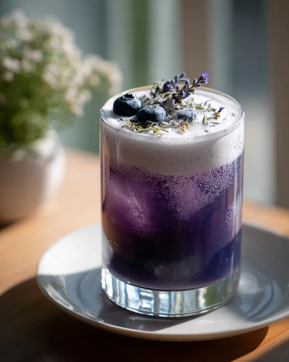 Blueberry Lavender Sparkler with Lemon Whip
